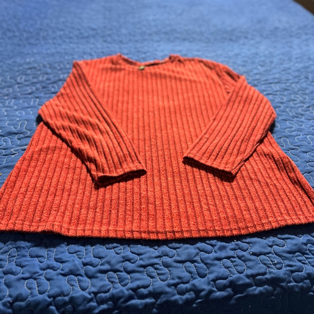 SHEIN Burgundy Ribbed Knit Top